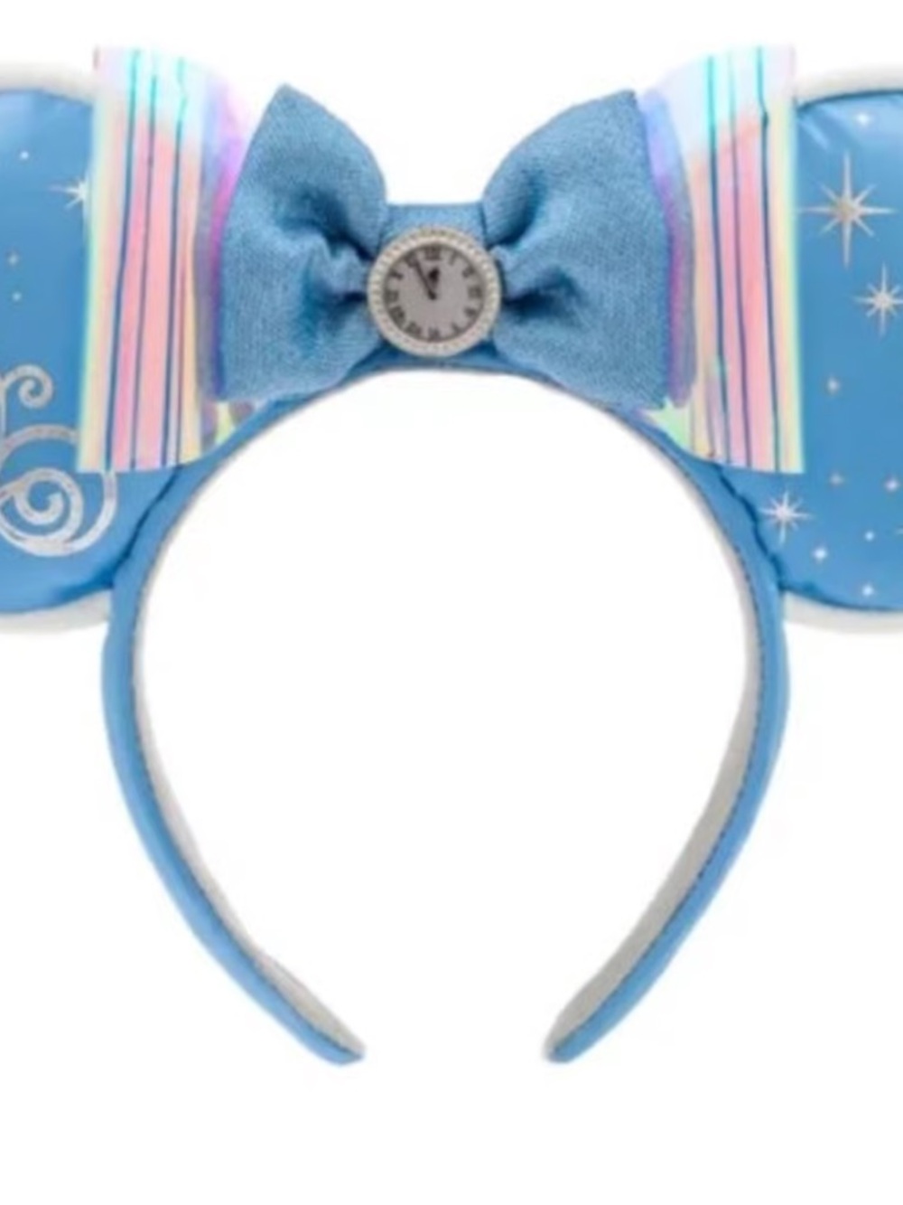 Cinderella mouse ears with Clock and iridescent Bow - Picture 5 of 5